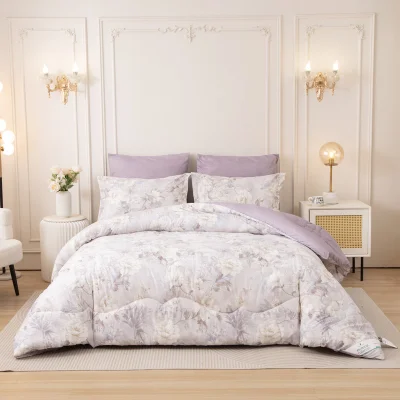 Donetella Printed Duvet Set, Queen Size Fits 180x200 cm - 4-Pcs Bed Set, Brushed Microfiber Fabric - 1 Duvet Cover, 1 Fitted Sheet, 1 Pillow Shams, 1 Pillowcases (Filler Not Included)